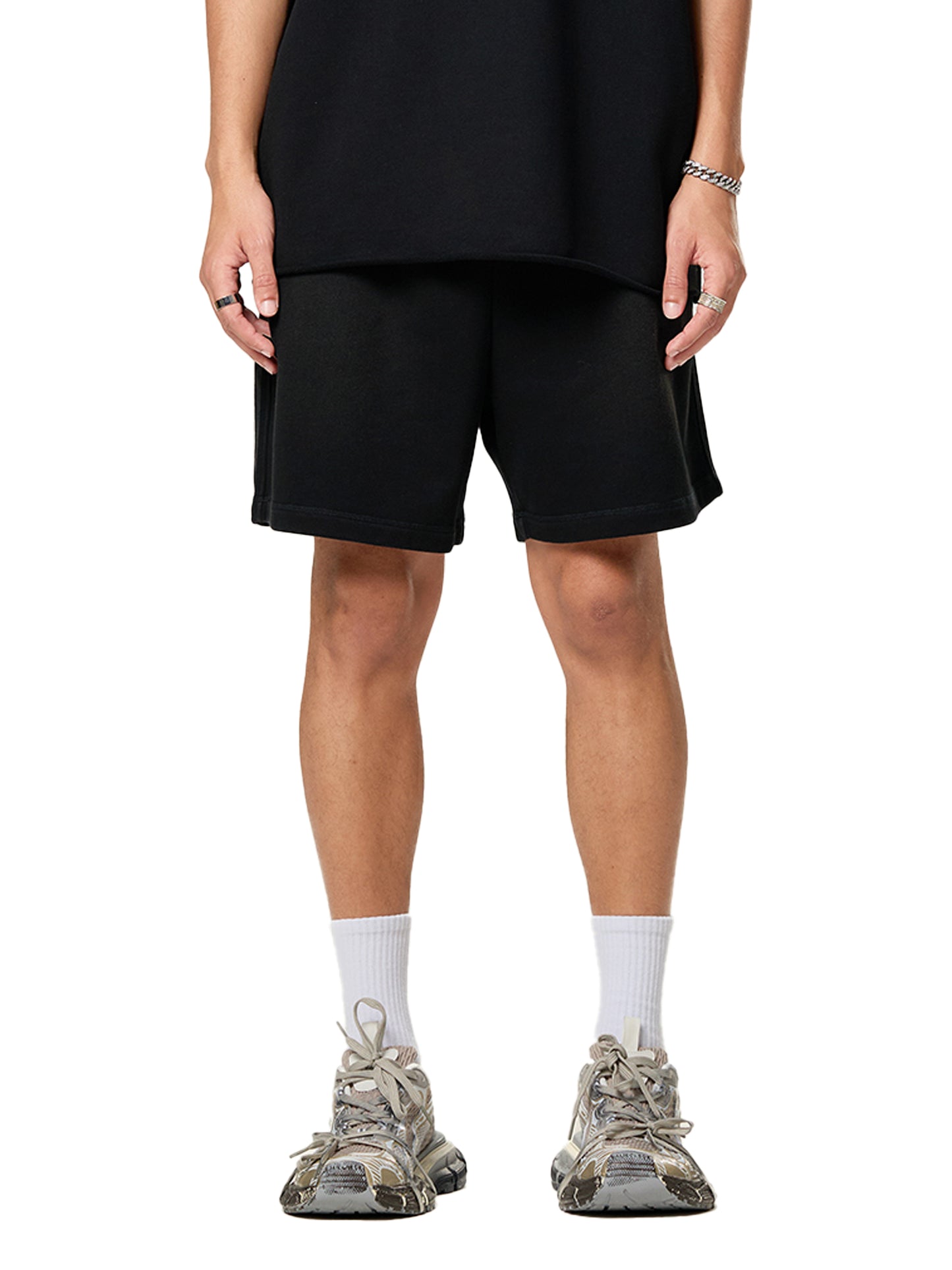The All-Seeing Vision Shorts – Unisex Mid-Waist Graphic Streetwear Shorts