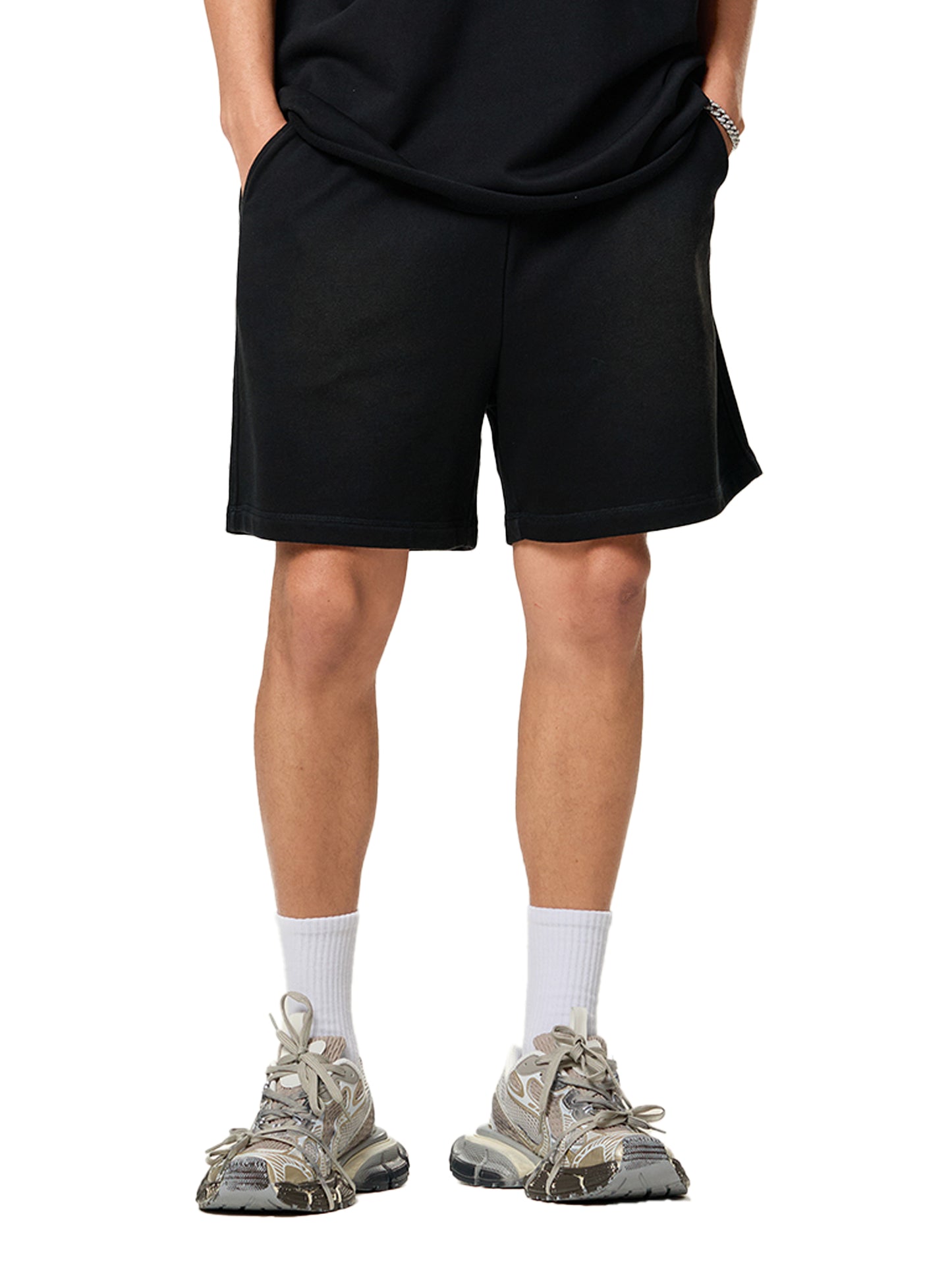 The All-Seeing Vision Shorts – Unisex Mid-Waist Graphic Streetwear Shorts