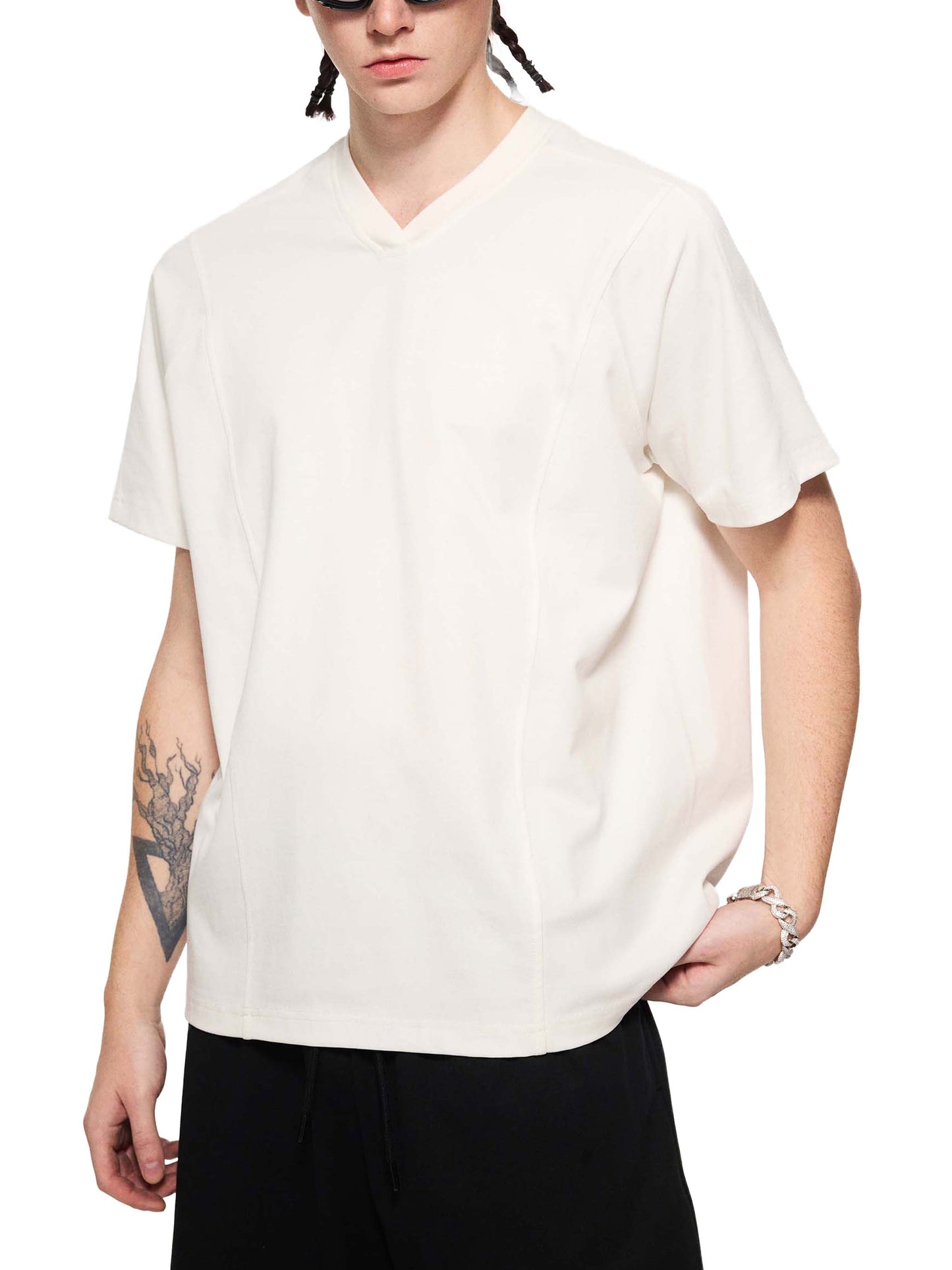 Sands – Mens Graphic T Shirt, V Neck, Hourglass Art Tee